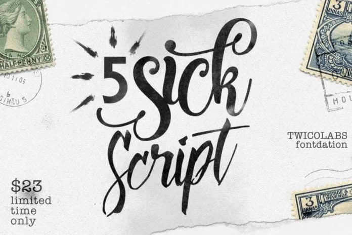 5 Sick Script Font