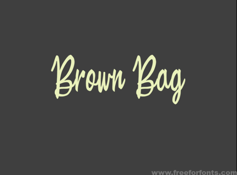 Brown Bag Font Free Download