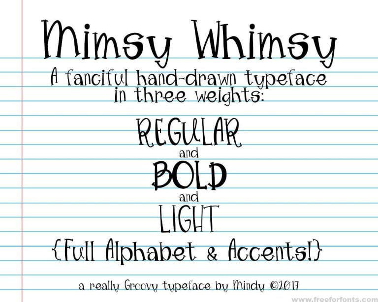 Mimsy Whimsy Typeface Font Free Download