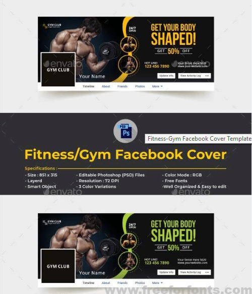 Fitness-Gym Facebook Cover Template