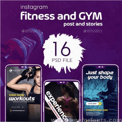 Fitness Instagram Post and Stories