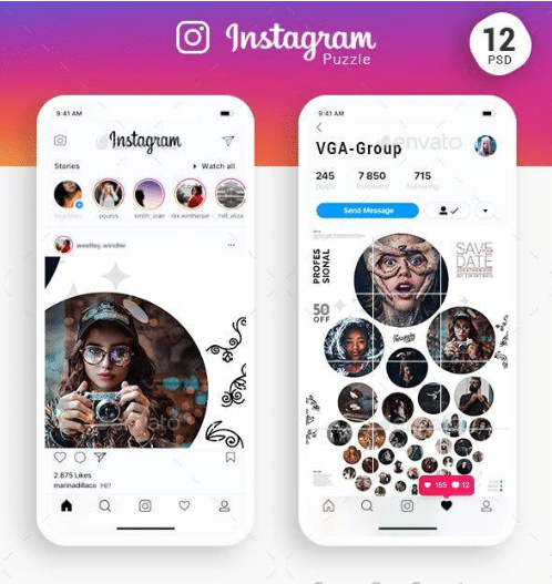 Instagram Puzzle Templates