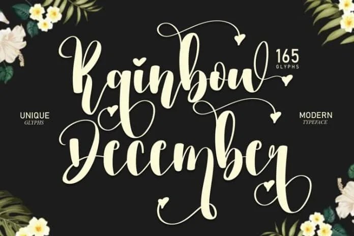 Rainbow December Script Font