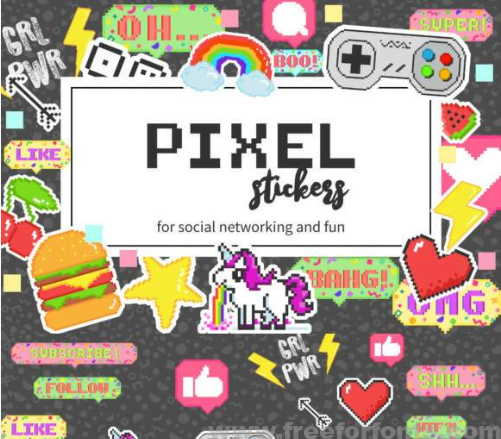 PIXEL STICKERS for social media Font