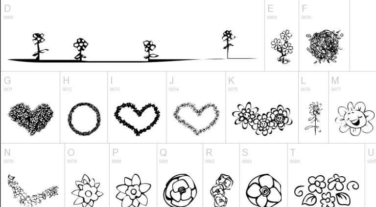 KR Just The Flowers Font