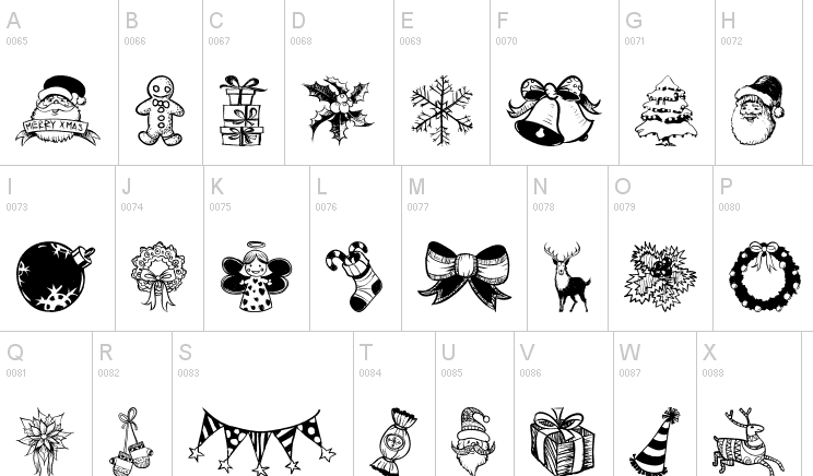 Hand Christmas Doodle Font