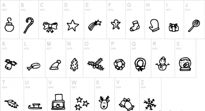 Lettertype Mies Christmas Icons Font
