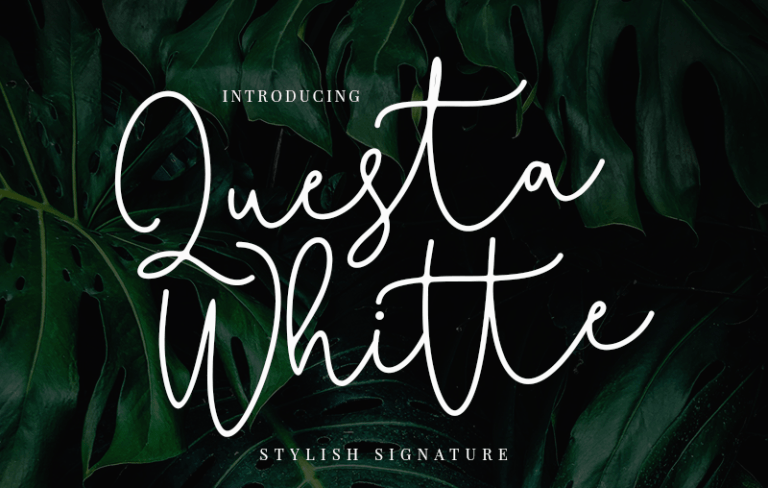 Questa Whitte Signature Font