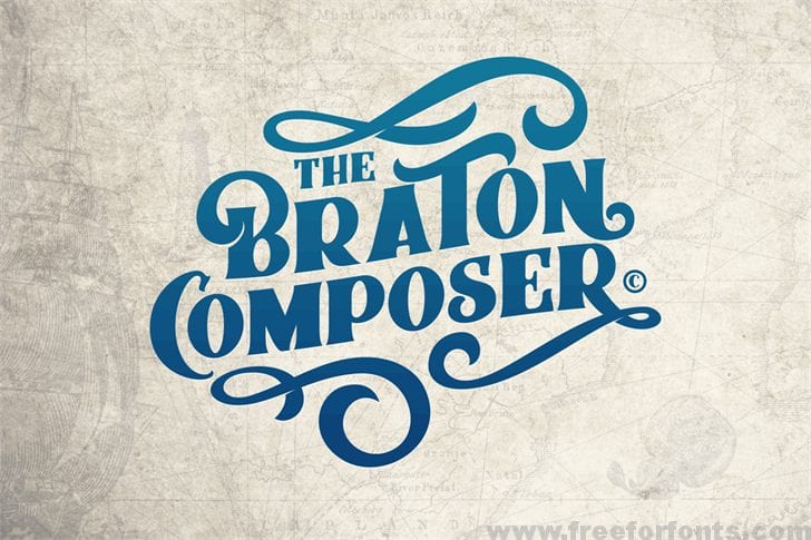 Braton Composer Stamp Rough font Free Download