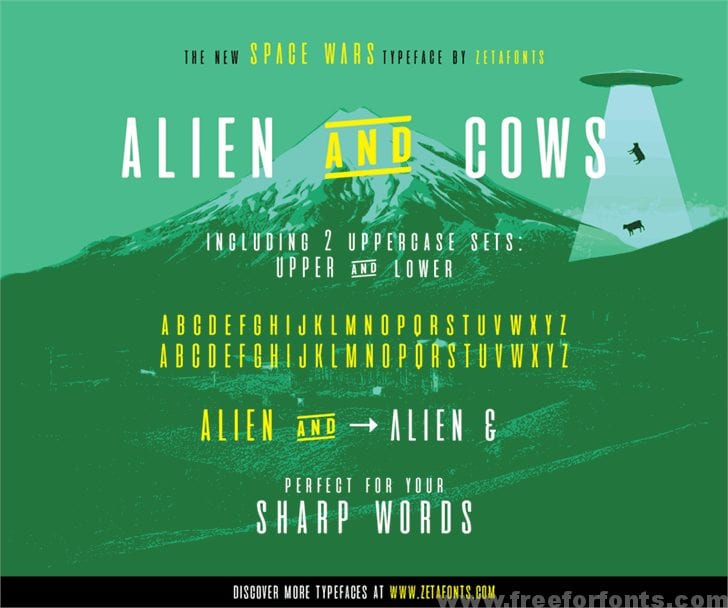 aliens and cows Font Free Download
