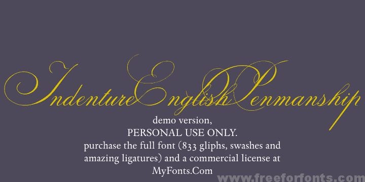 Indenture English Penman Font Free Download