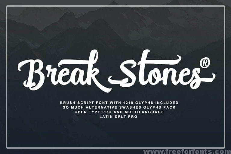 Break Stones Script Brush Font Free Download