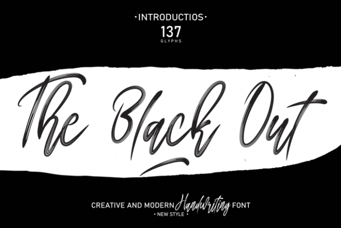 The Black Out Brush Font