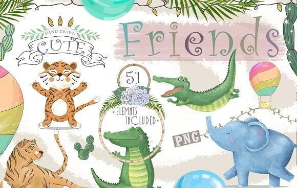 Cute Friends Graphic Animals Free Download
