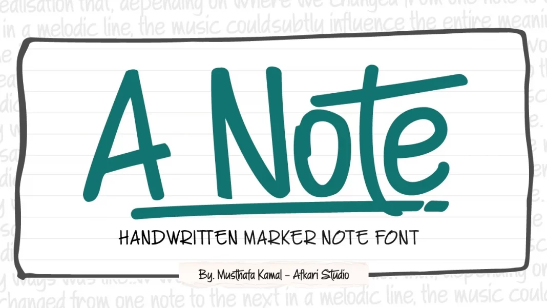A Note - Handwritten Marker Note Font