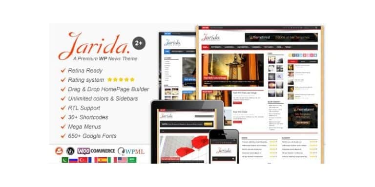 Jarida Responsive News Free WordPress Themes