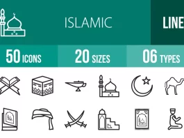50 Islamic Line Icons