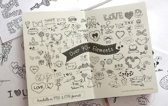 Love Tag Hand Drawn Elements