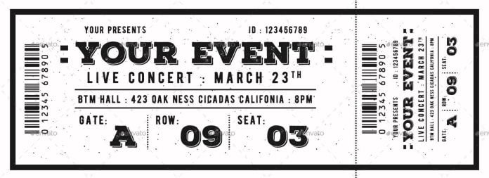 Vintage Event Ticket