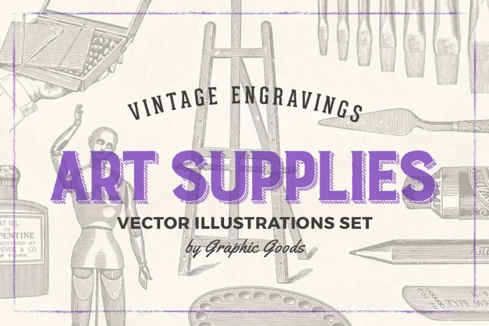 Art Supplies - Vintage Illustrations