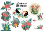 Tropical Clip Art & Patterns Set