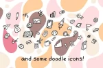 Innocent scribbler - font with doodle icons Font