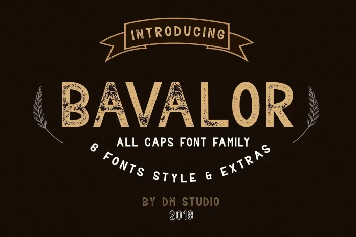 Bavalor - All Caps Font Family with Extras
