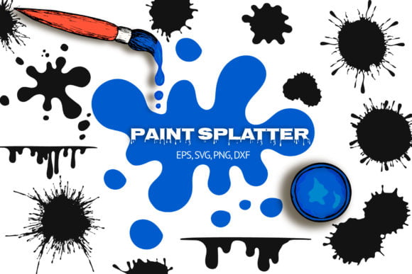 40 Hand Drawn Paint Splatters