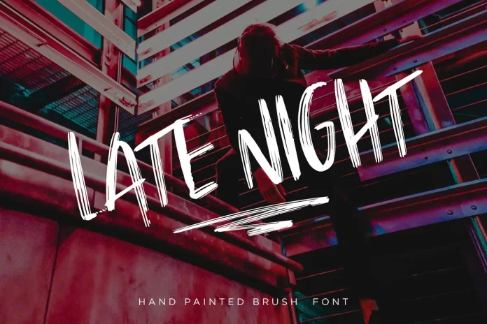 Late Night - Textured Brush Font