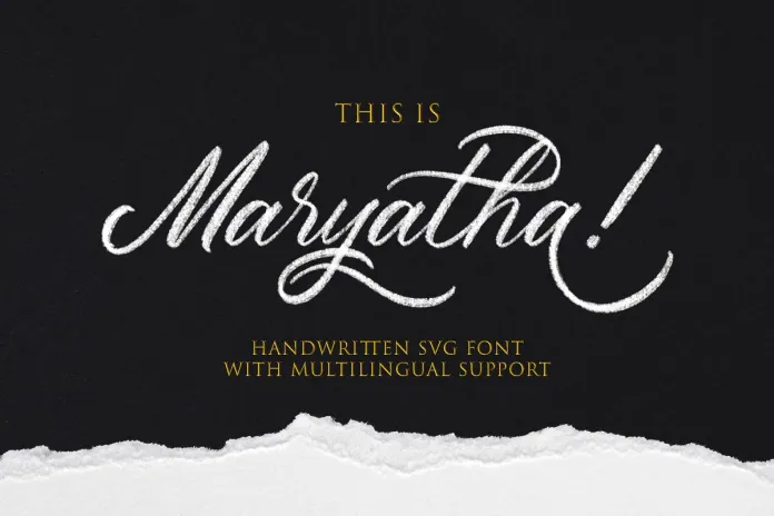 Maryatha SVG Version Font