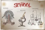 School memories vintage sketch set