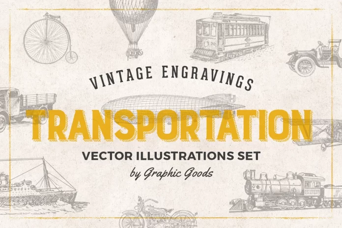 Transportation Engravings Set
