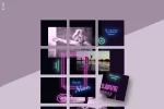 Instagram PUZZLE template - Neon