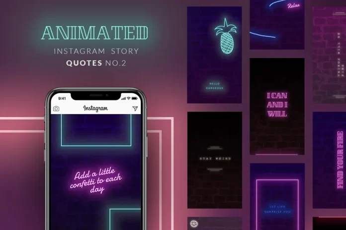 ANIMATED Instagram Story Quotes-Neon