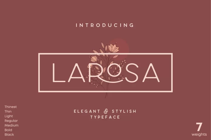 Larosa Sans Elegant Typeface Font
