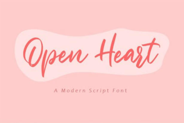 Open Heart - Modern Script Font