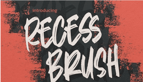 Recess Brush - Rough Display Brush Font