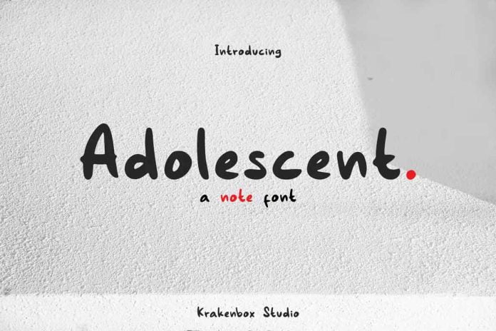 Adolescent Note Font