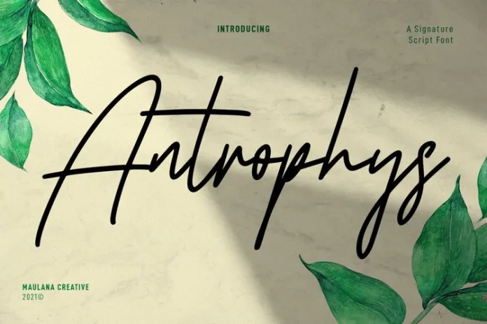 Antrophys Script Font
