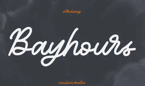 Bayhours Cursive Script Font