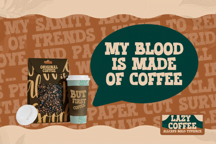 Lazy Coffee - All Caps Bold Typeface
