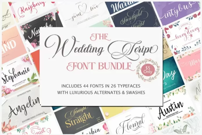 The Wedding Script Font Bundle - 26 Fonts