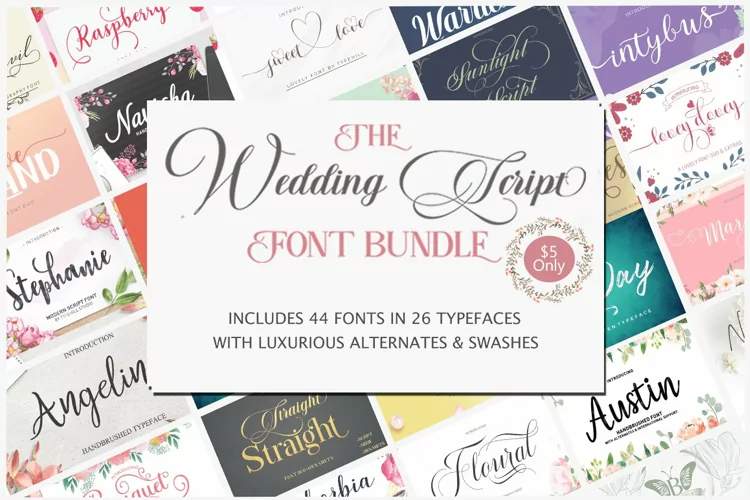 The Wedding Script Font Bundle - 26 Fonts
