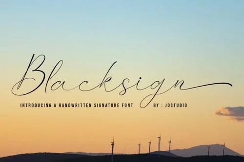 Blacksign Script Typeface Font