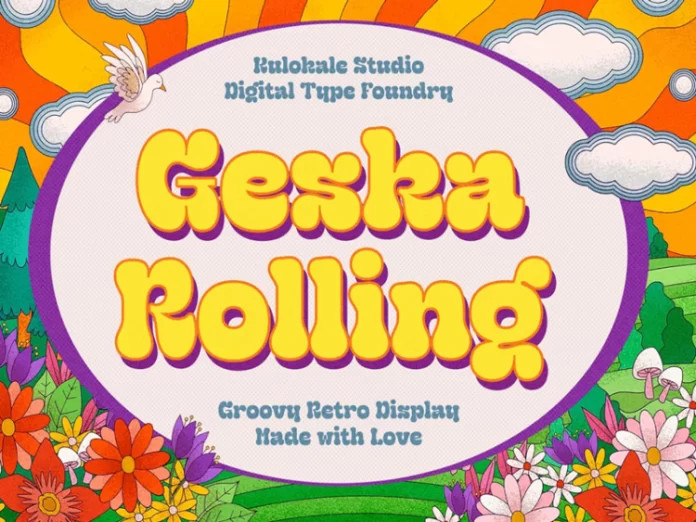 Geska Rolling - Groovy Retro Font