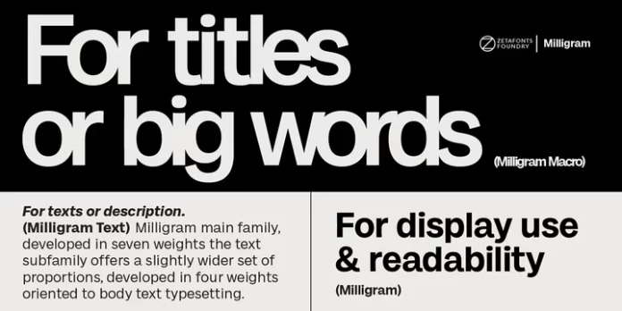 Milligram Font Family