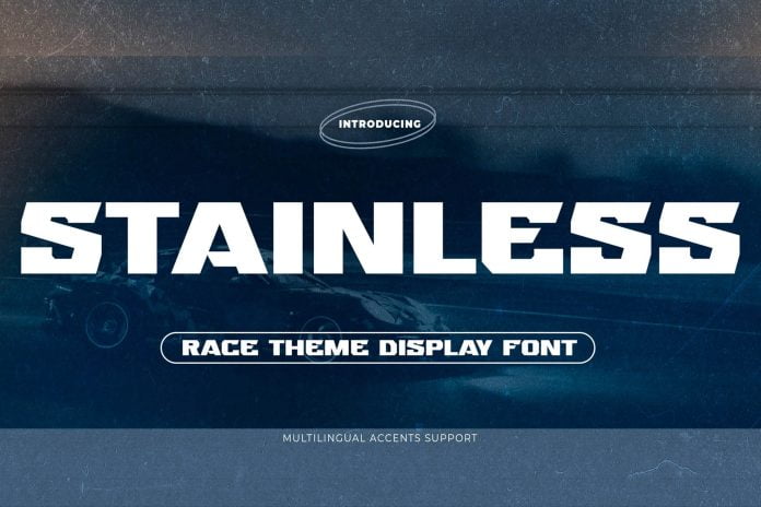 STAINLESS - Race Theme Display Font