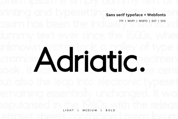Adriatic - Modern Typeface