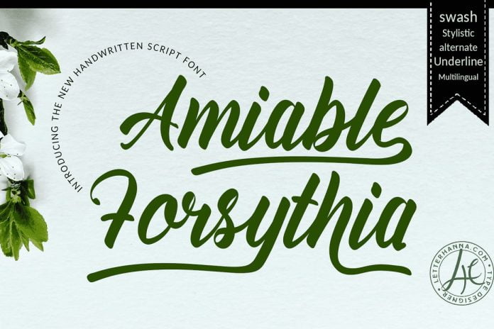 Amiable Forsythia Font