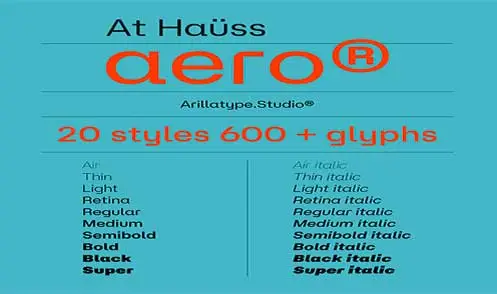 At Hauss Aero Font Family